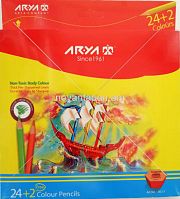 Գունավոր մատիտներ Arya 24+2 գույն, 3017