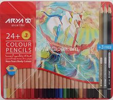Գունավոր մատիտներ Arya 24+3 գույն, 130222