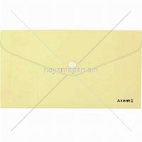 Թղթապանակ ծրար AXENT DL Pastelini, կոճակ, դեղին,  1414-08-A