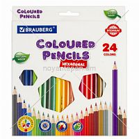 Գունավոր մատիտներ BRAUBERG PREMIUM, 24 գույն, 181658